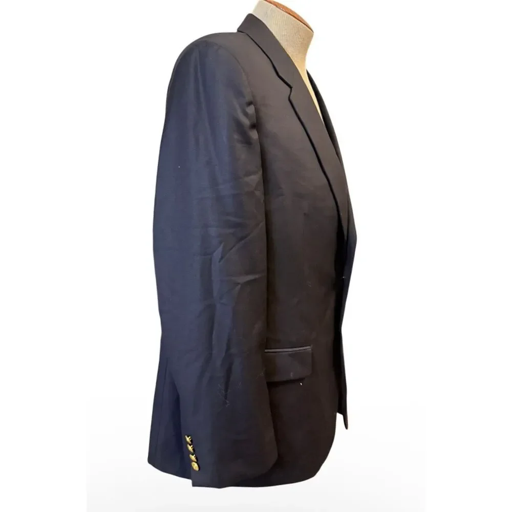 Lauren Ralph Lauren Mens Navy Blue Blazer Wool 48R Preppy Classic